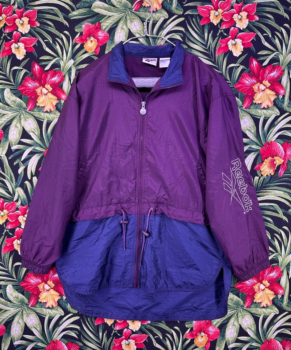 Vintage 90s Reebok Burgundy Silver Sleeve windbreaker Size M